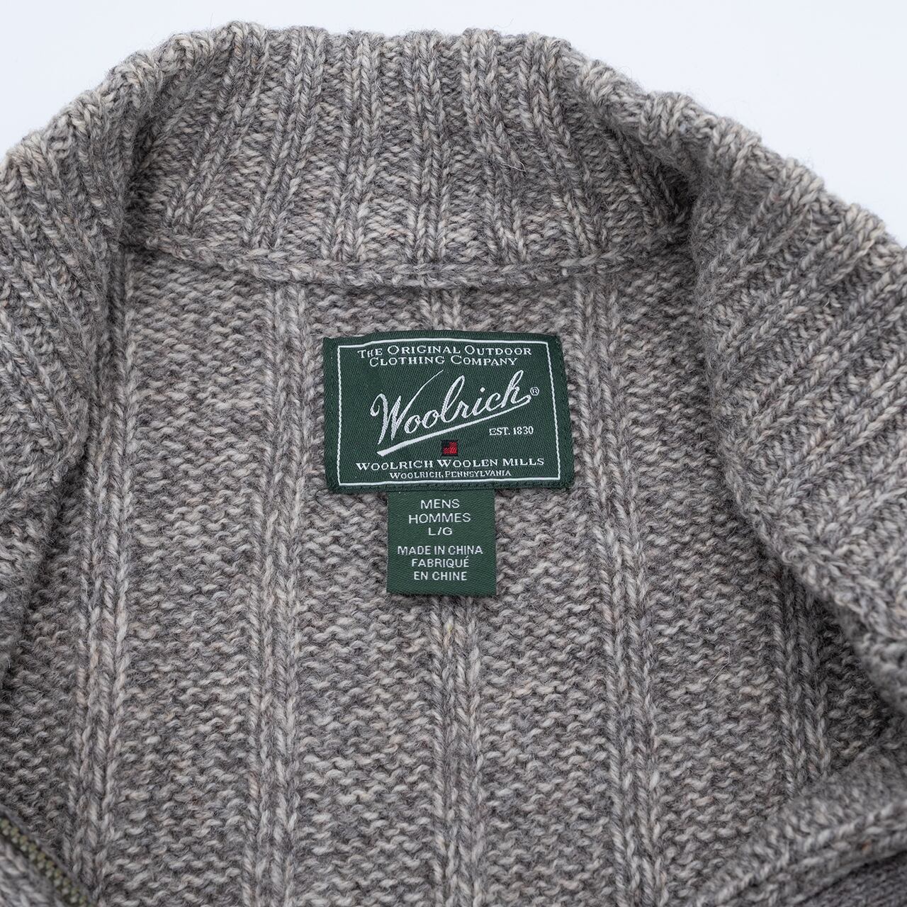 USED】90s WOOLRICH Full Zip Knit Sweater ウールリッチ フルジップ