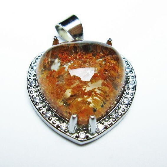 ガーデンクォーツ ペンダント ハート 一点物 メール便送料無料 [M便 1/20] 112-7783