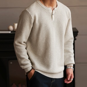 ヘンリーネック長袖ニット 220278