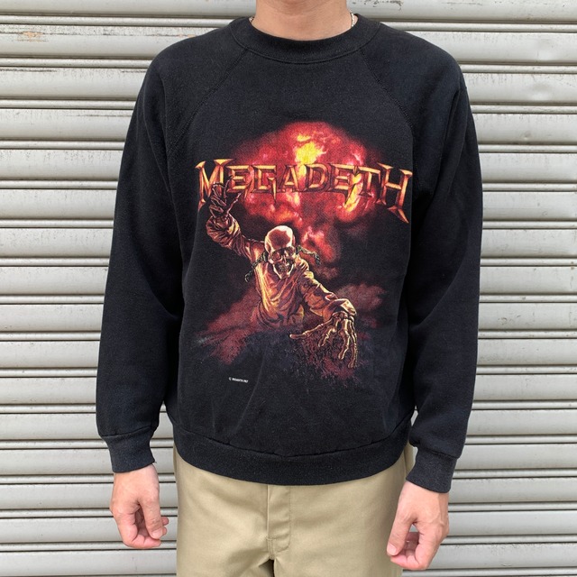 80s USA製 MEGADETH メガデス バンドスウェット ブラック　L