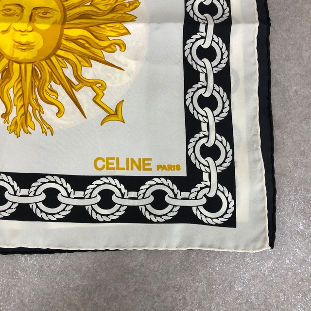 CELINE セリーヌ スカーフ ブラック ホワイト vintage ヴィンテージ オールド 3nepaj