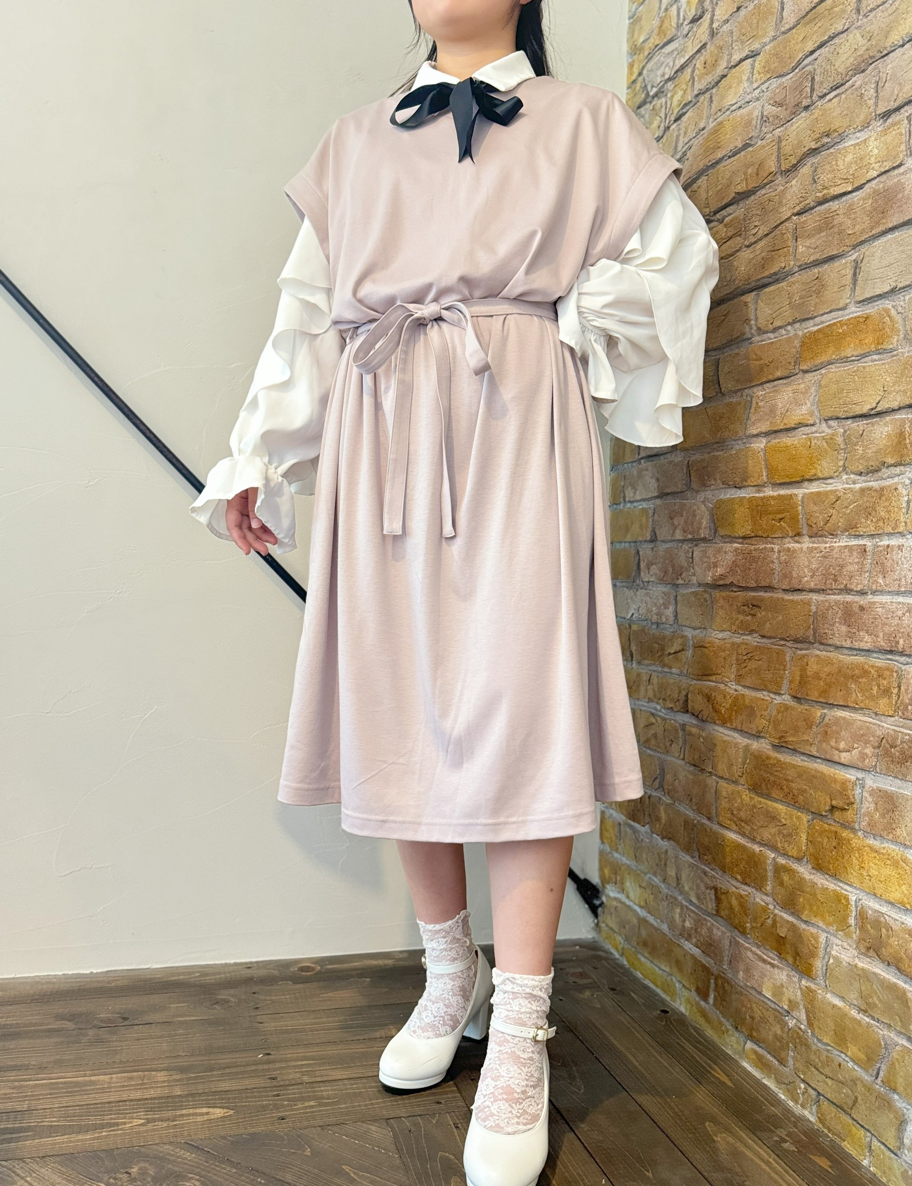 きりんちょページ 平野学園 清凌高校コラボ商品】フレンチスリーブワンピース | retricot