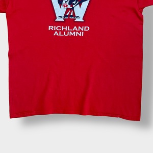 【GILDAN】カレッジ ウィスコンシン大学 Tシャツ カレッジロゴ プリント UNIVERSITY OF WISCONSIN 赤 LARGE 半袖 夏物 US古着