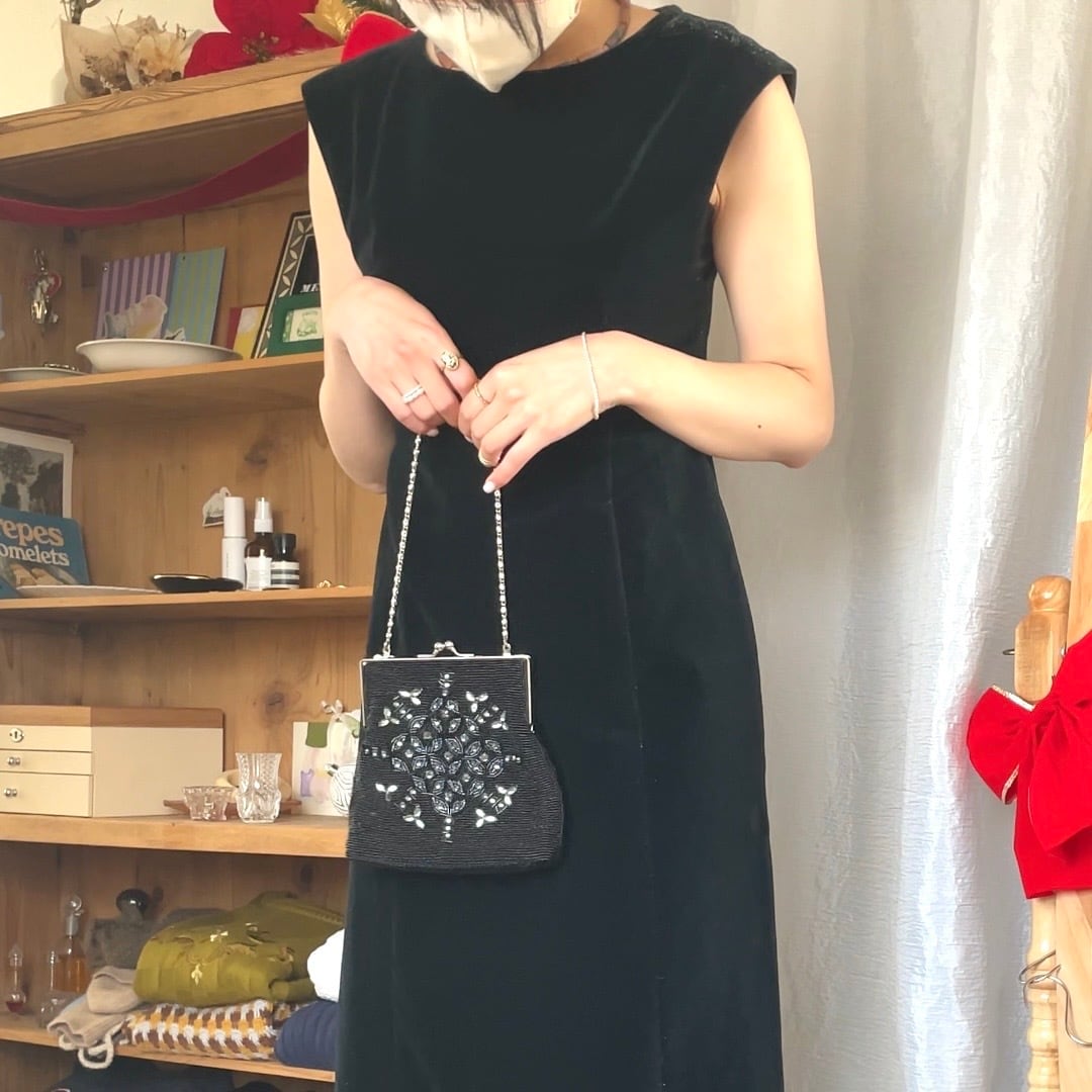 ベロアラメドレス ノースリーブ