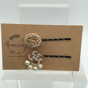 水引ヘアピン carnation×cloud アメピンセット