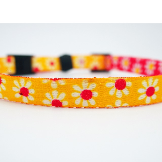 猫さん用首輪　ヒナギク/イエロー  - Yellow Dog Design