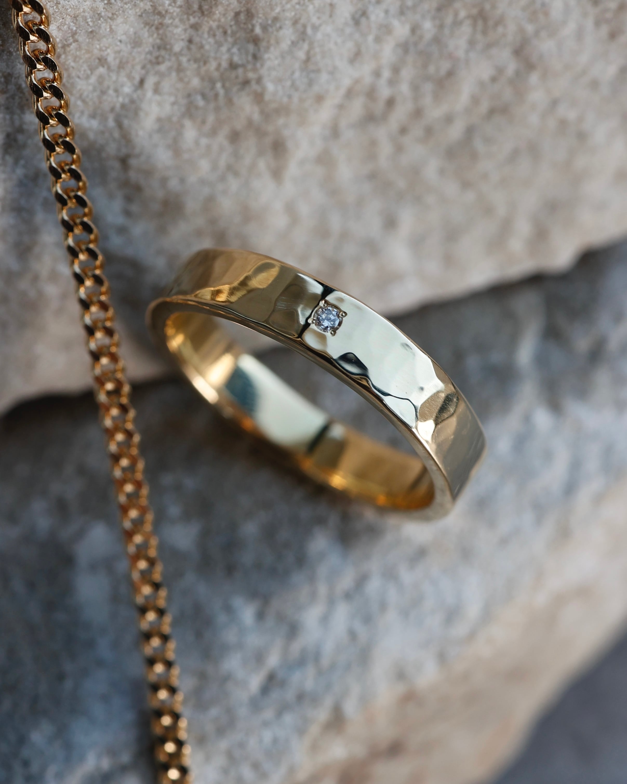 K18 Hammered eyes Ring【世界で一つ】 | EUROKENVY®︎