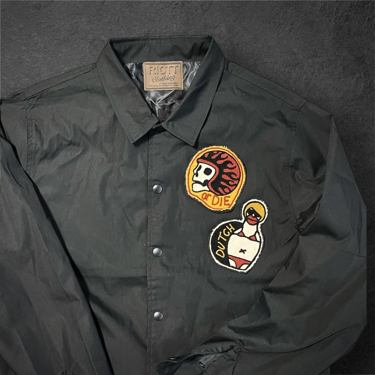 RIDE OR DIE” PATCH（イエロー） チェーンステッチワッペン | 【RIOTT