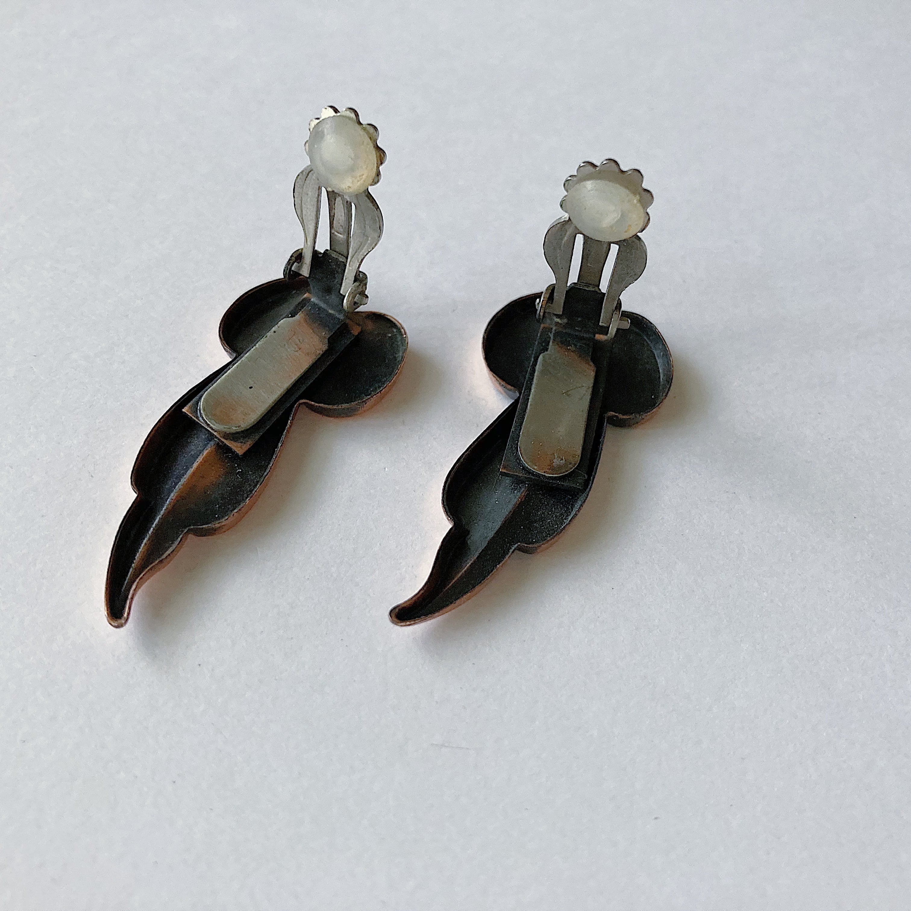RENOIR Vintage 50s copper leaf earrings ヴィンテージ　50年代　ルノアール　コッパー　カッパー　銅　リーフ　 葉っぱ　イヤリング