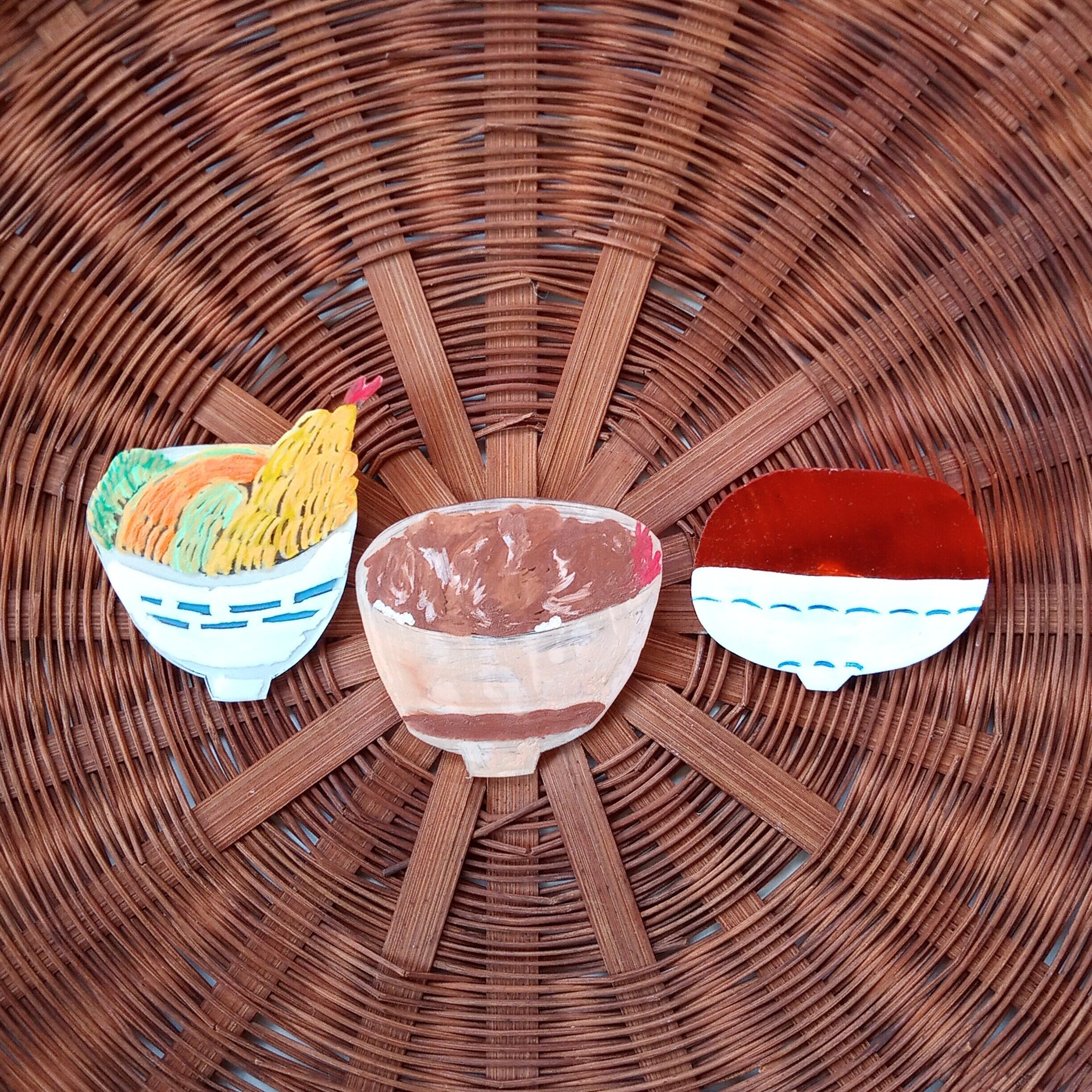 ヘンテコ　ブローチ　「牛丼」