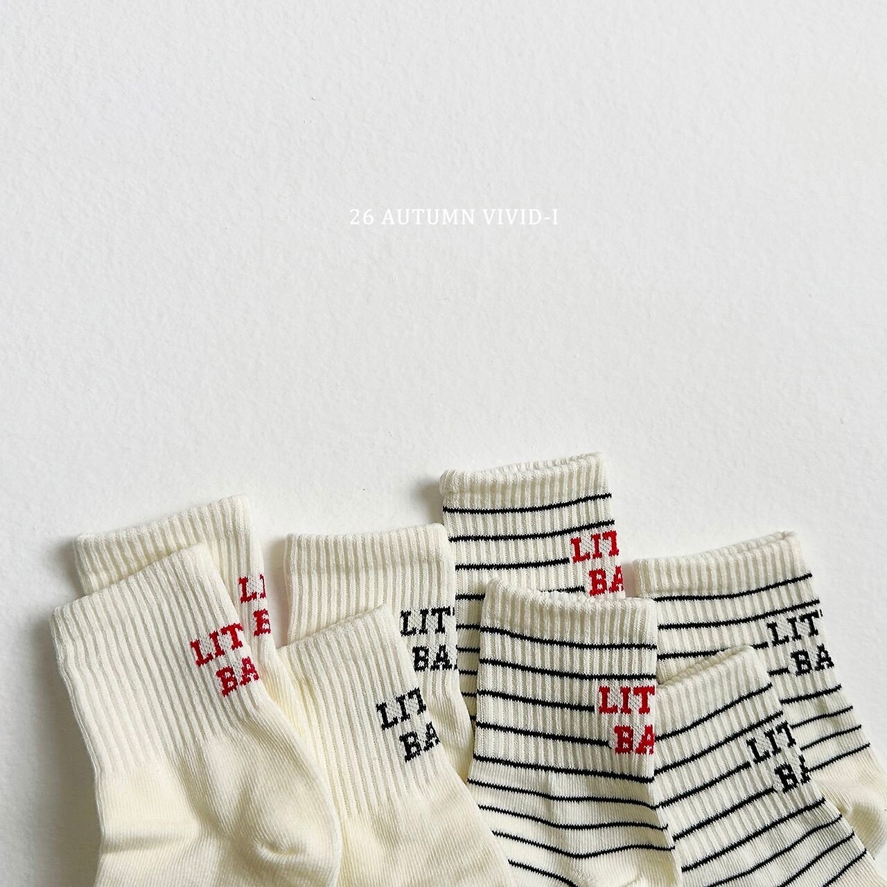 韓国子供服 / VIVID-I / 26Autumn /リトルソックス４セット / 靴下/ 秋服 *onesize*