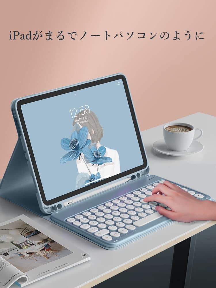 iPad mini5 mini4 mini 1 2 3 キーボード ケース 丸型キー 可愛い