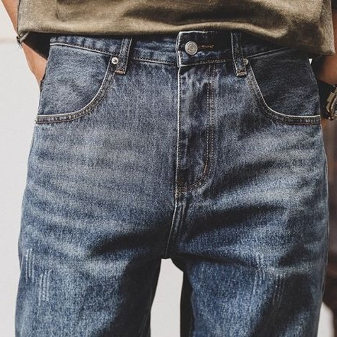 Cropped Tapered Denim Pants ◇H0788