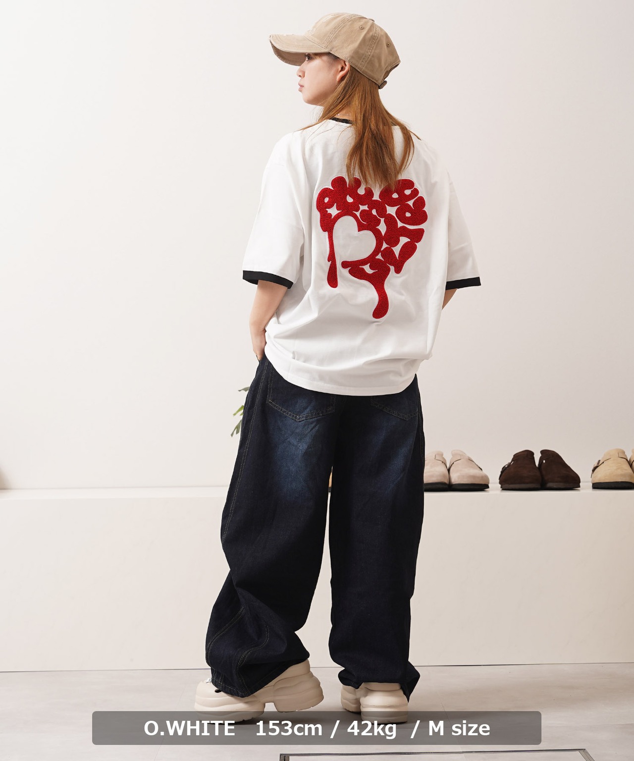 ◆ドリップハート サガラ刺繍 リンガーTシャツ◆ng-87225