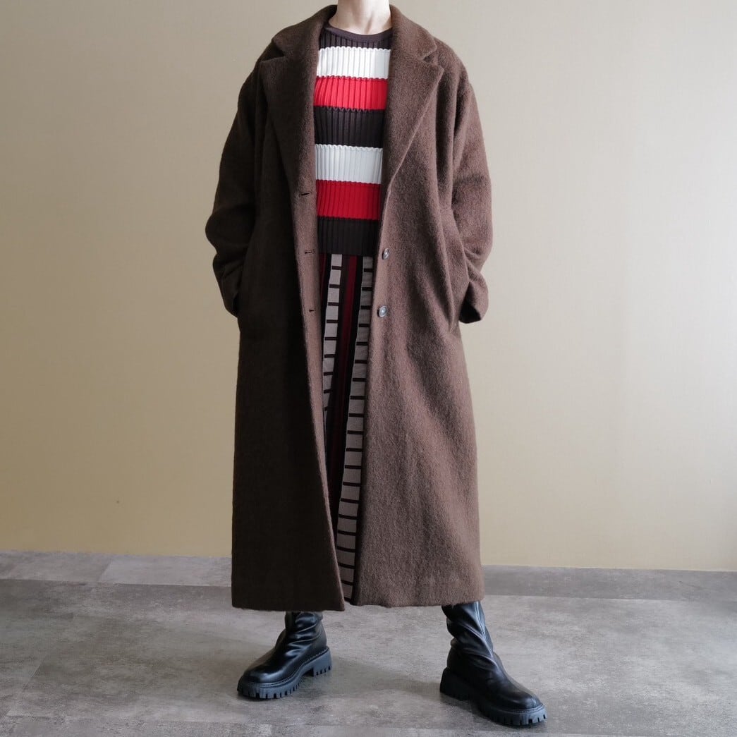 ★ウールシャギーロングコート(ブラウン)
