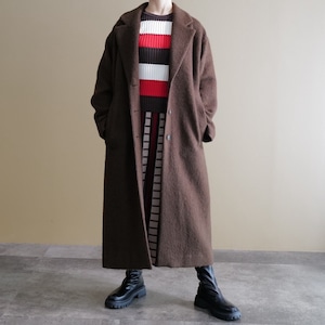 ★ウールシャギーロングコート(ブラウン)