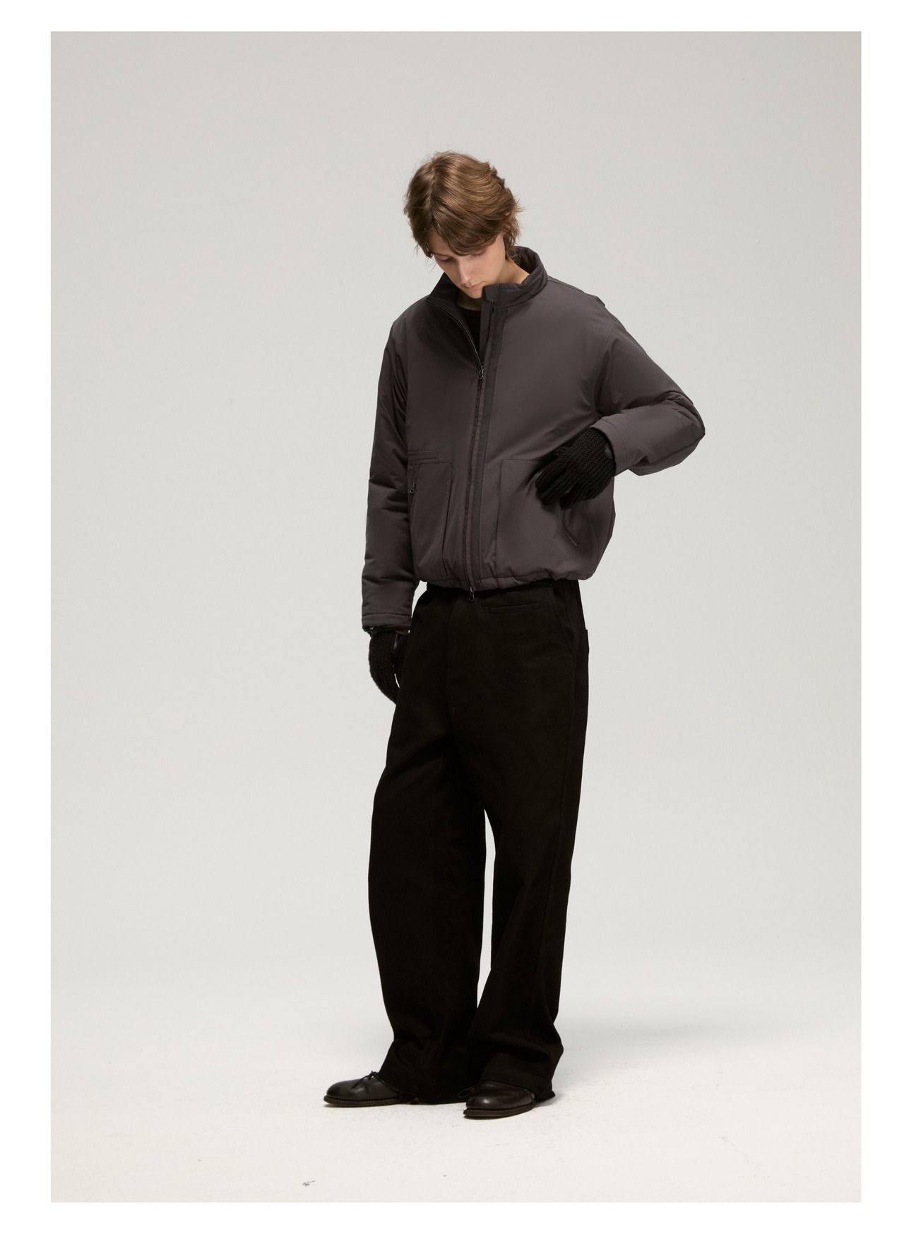 DECESOLO 26AW 3Mシンサレート マルチマテリアル ショート中綿ジャケット