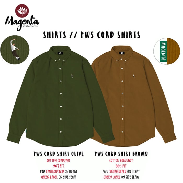 MAGENTA FA22 PWS SHIRT CORD SHIRT OLIVE BROWN マゼンタ