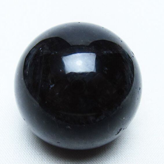 モリオン 丸玉 34mm 黒水晶 スフィア 置物 一点物 141-7968
