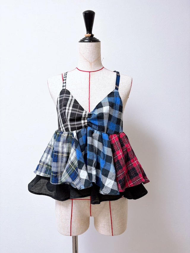 再販!Flannel check bustier