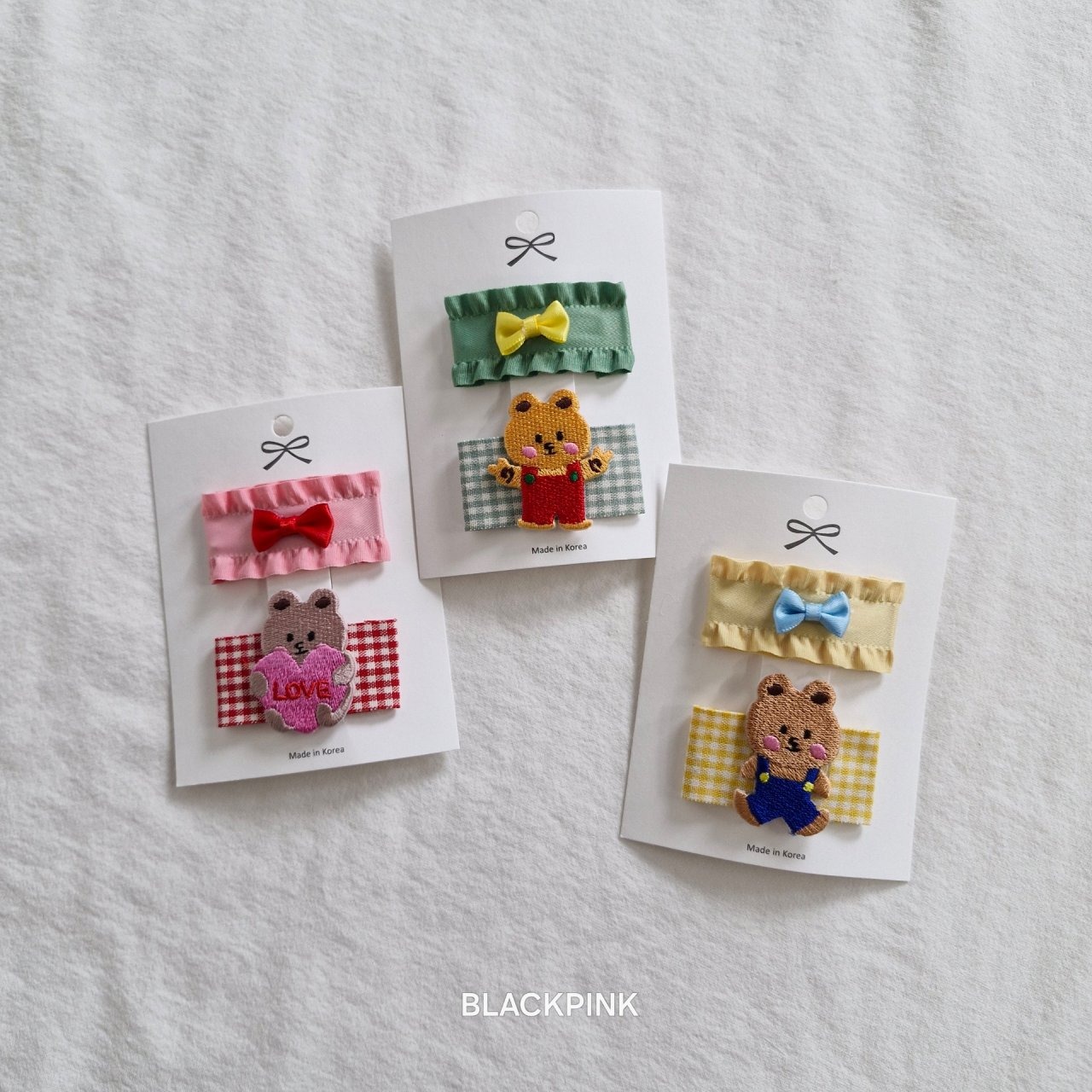[BLACKPINK] Accessory) Teddy Bear Frill Ribbon Set-up / [블랙핑크] 악세)곰돌이프릴리본세트