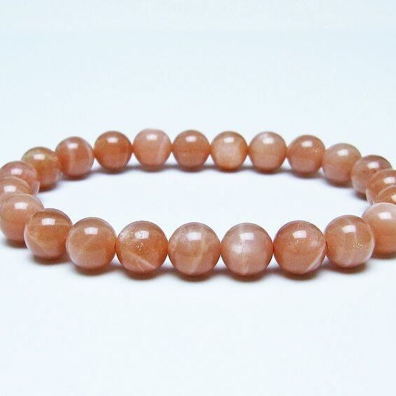 オレンジムーンストーン ブレスレット 9mm 一点物 メール便可 [M便 1/10] 111-48511