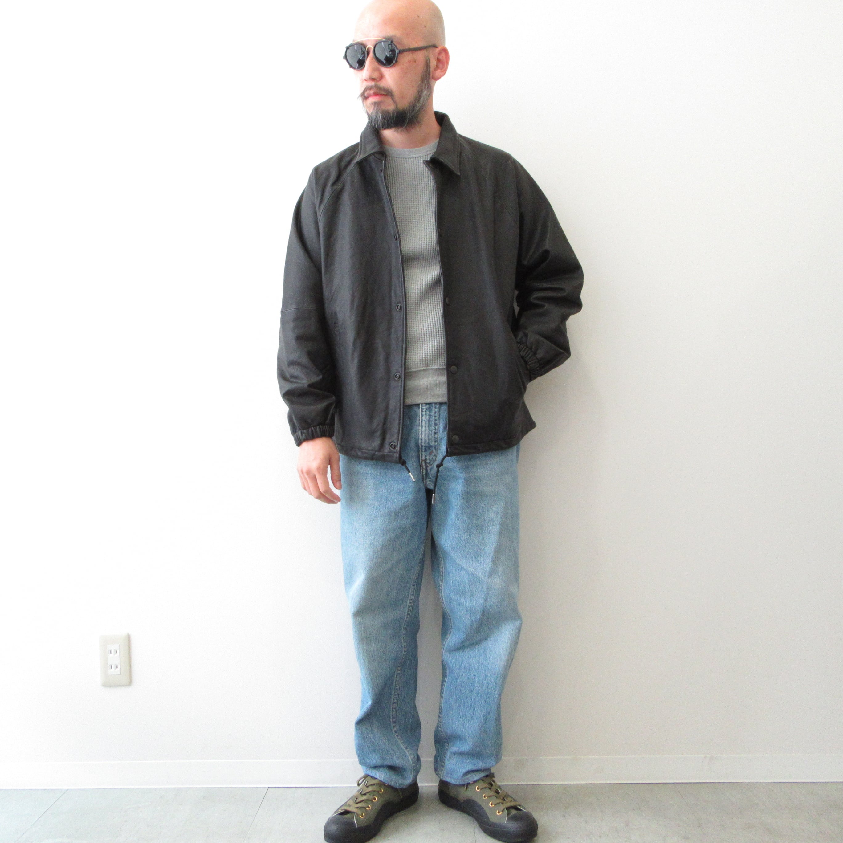 SALUTE HELM レザーコーチジャケット ブラック | セレクトショップen