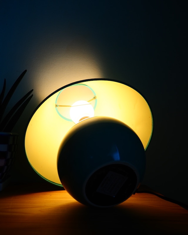 1997 Light blue shaded lamp, made in Taiwan