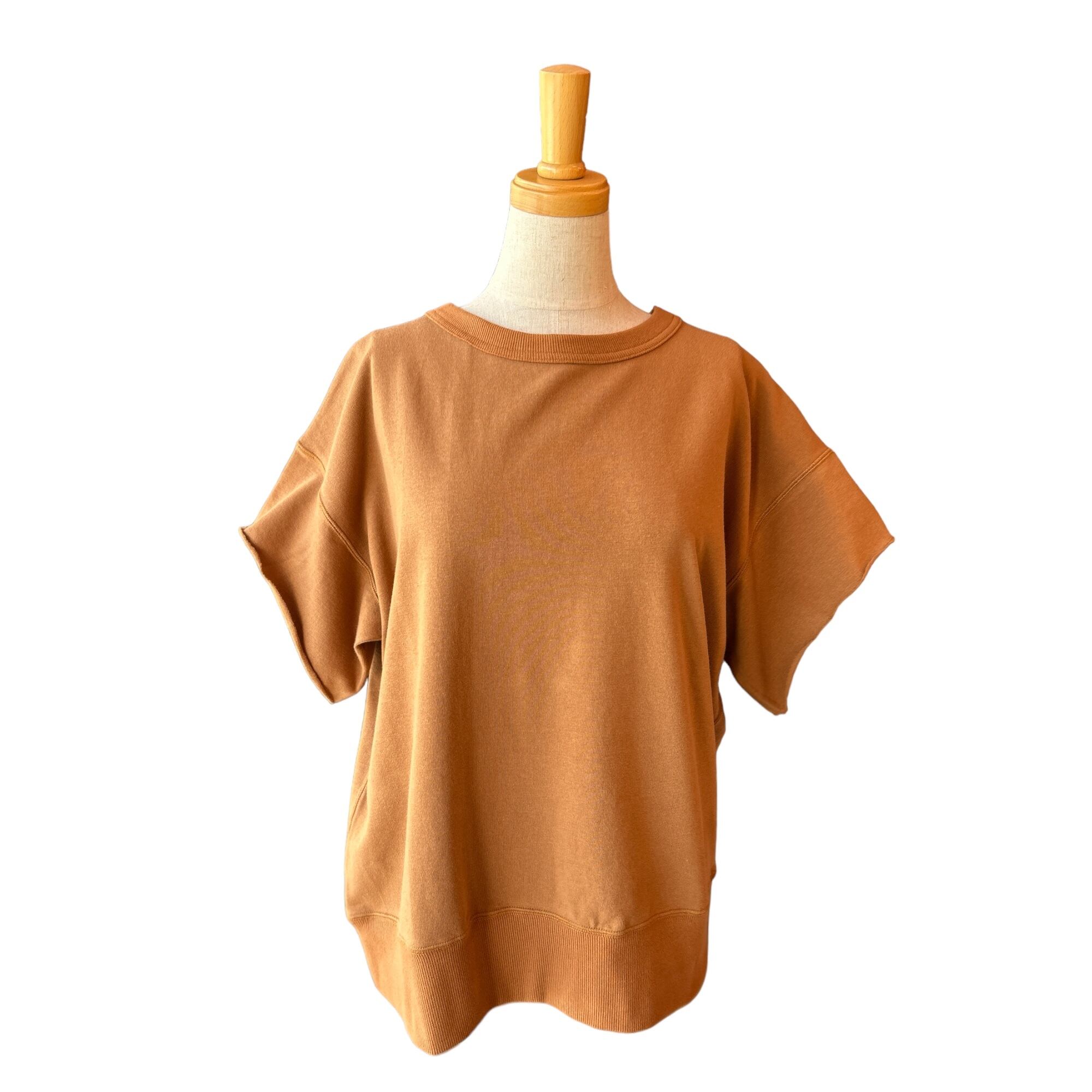 SWATER Short Sholder-Camel【IKITSUKE】スウェット ショートスリーブショルダー イキツケ