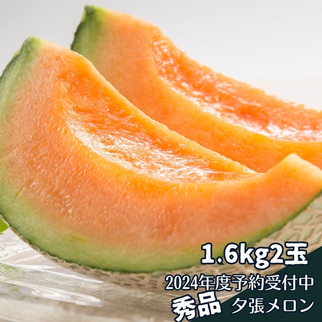 【予約受付中】夕張メロン　秀品　1.6kg2玉　2024年度出荷