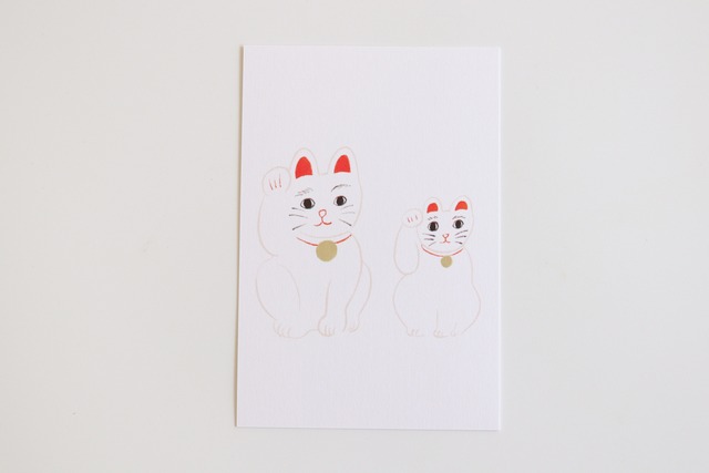 川島枝梨花　「招き猫」ポストカード