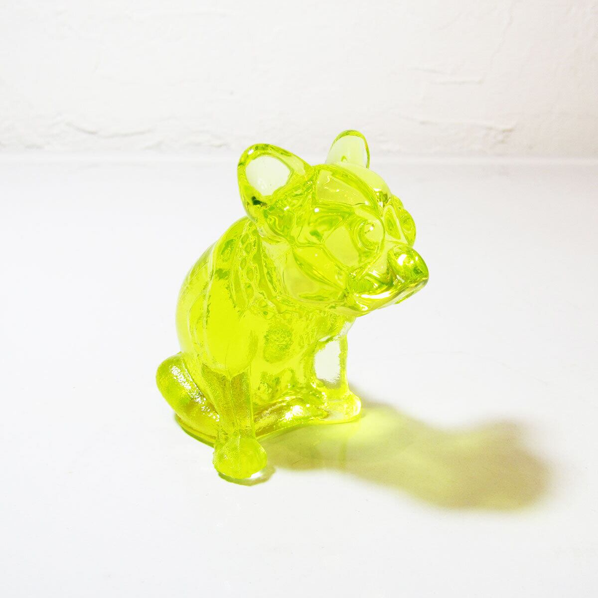 60s USA 「Westmoreland」 uranium glass bulldog object | PANIC ART