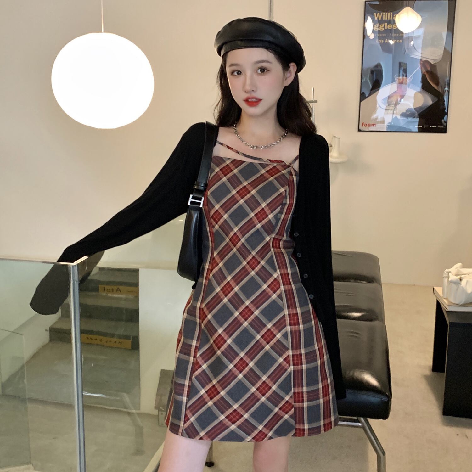 ドレス サマースタンダード格子柄ショートスカート レトロ 夏物 YY-ファッション84753822986