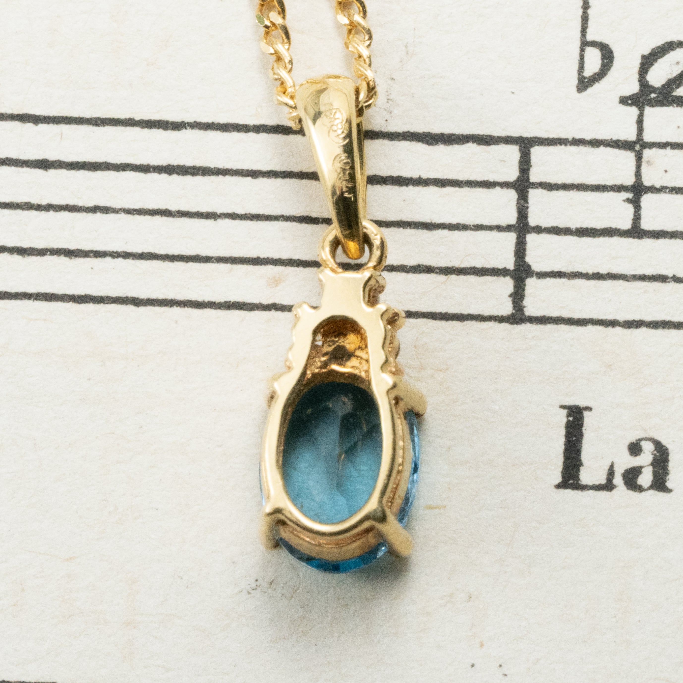 K18 イタリア ウノアエレ ブルートパーズ ダイヤモンド 40cm