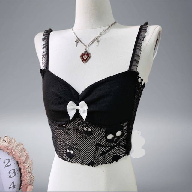 スカル柄キャミソール　20449