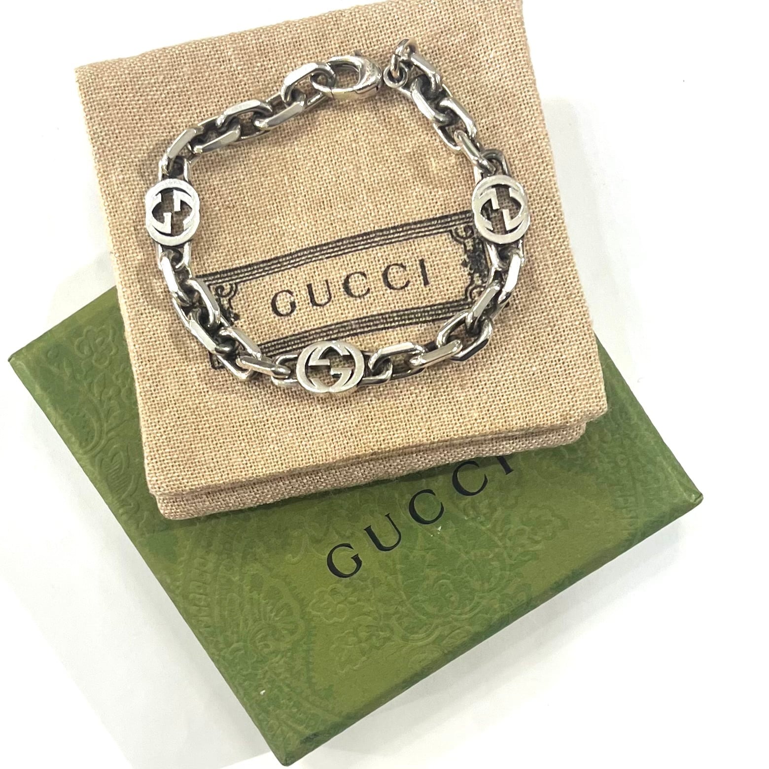 GUCCI】T 2792 グッチ インターロッキングG チェーンブレスレット