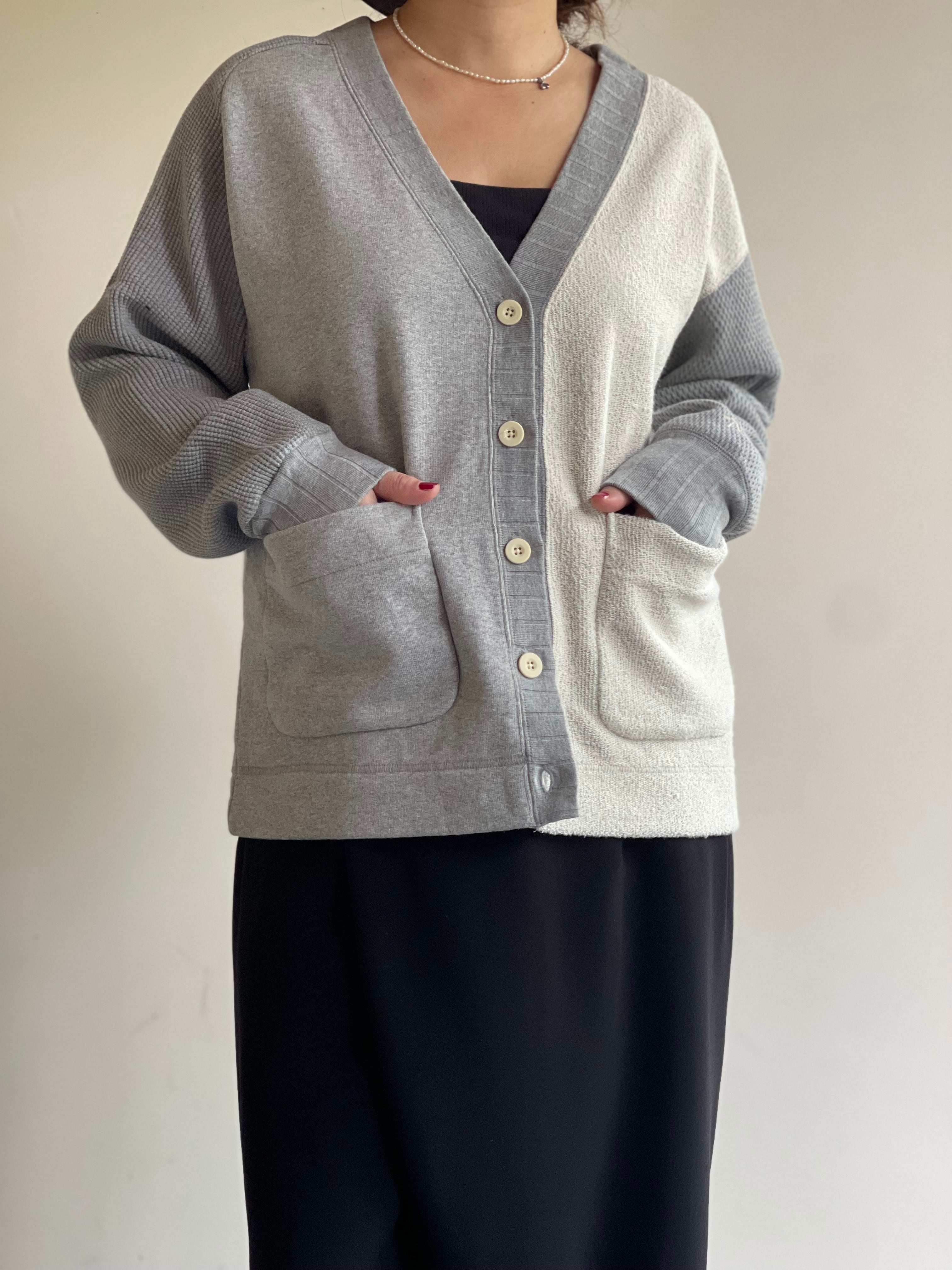 Nigel cabourn woman ARMY JERSEY MIX CARDIGAN | mambo ladys