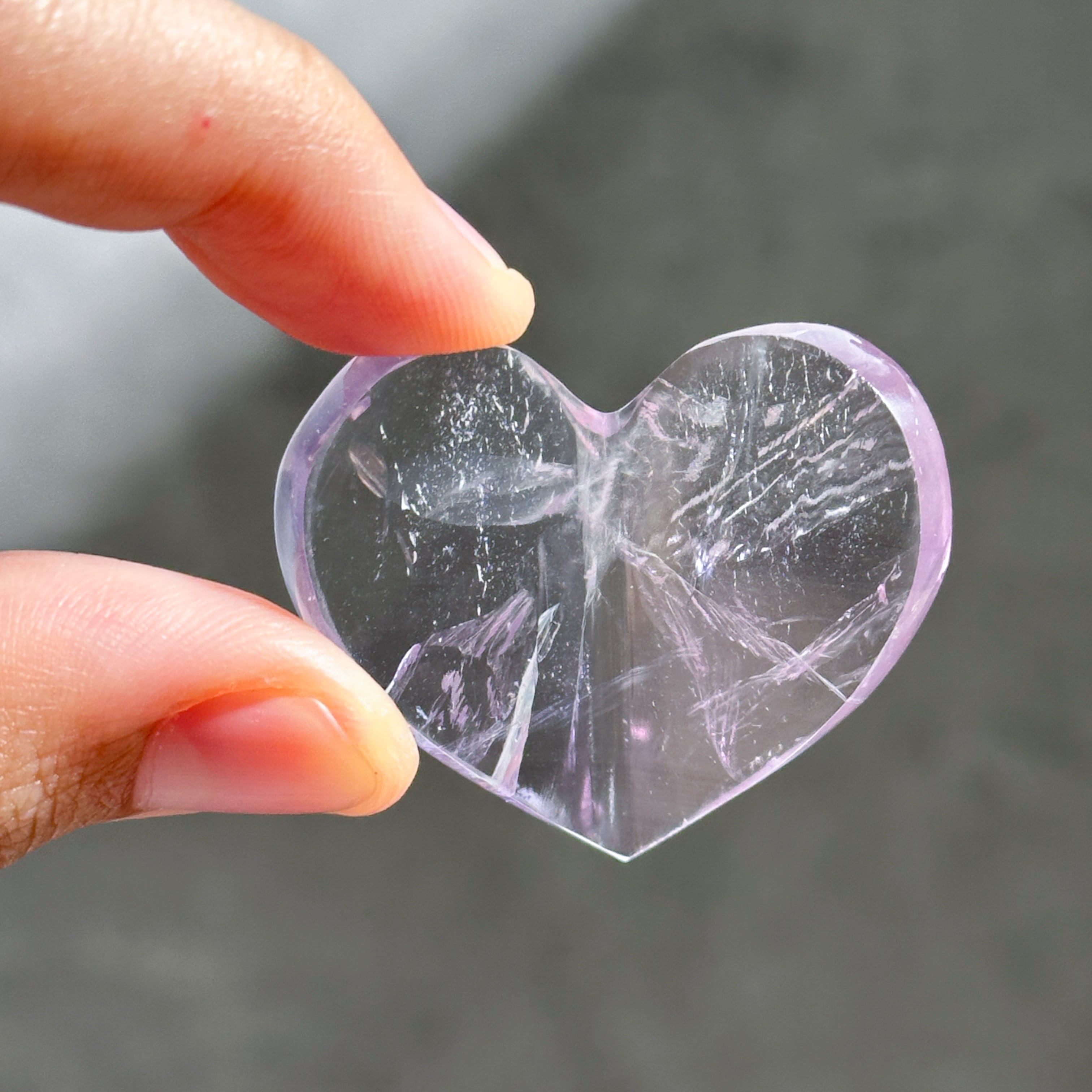 アメジスト 3Dハート 02♡Amethyst heart ♡天然石・鉱物