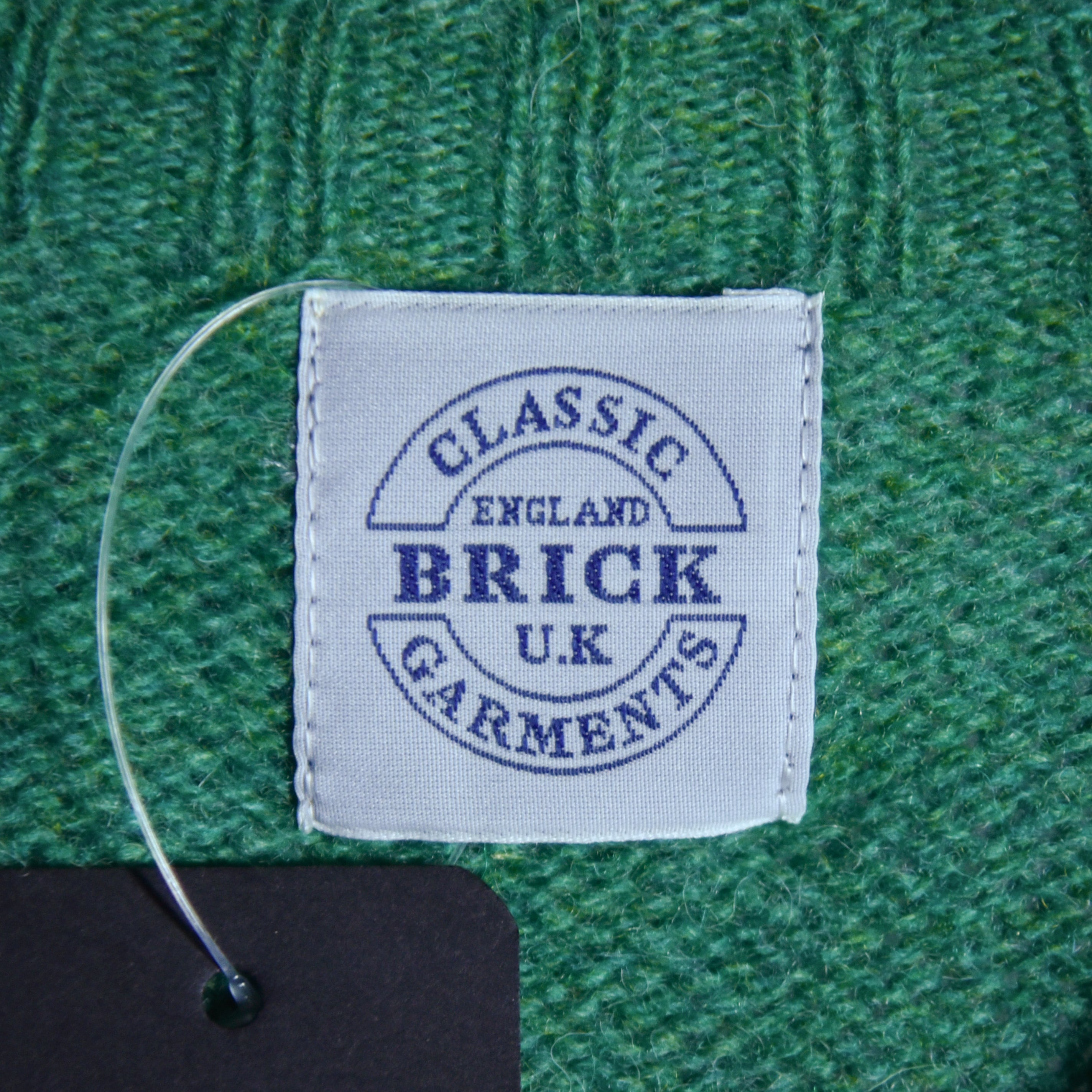 BRICK Shaggy Dog Shetland Wool Knit Sweater Crew Neck EVER GREEN