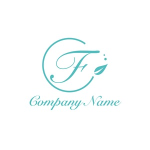 No191 柔らかなFのロゴ【アルファベット、F、柔らかい、優しい、美容、サロン、エステ、ネイル、ショップ】