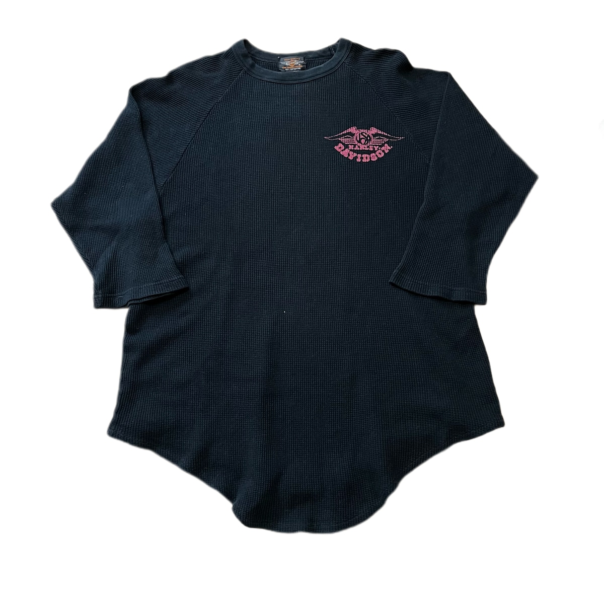 80's〜90's【Harley-Davidson】thermal t-shirts 七分袖Tシャツ H.D.C
