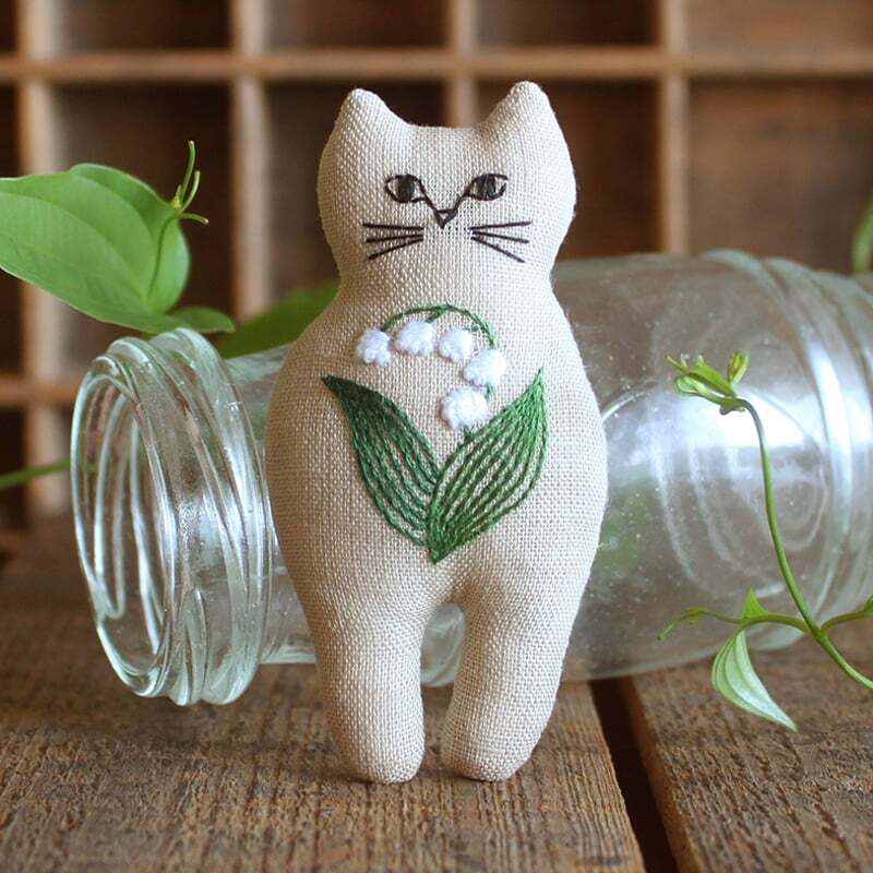 nekogao｜猫 刺繍キット 4個セット｜ハンドメイド ブローチキット