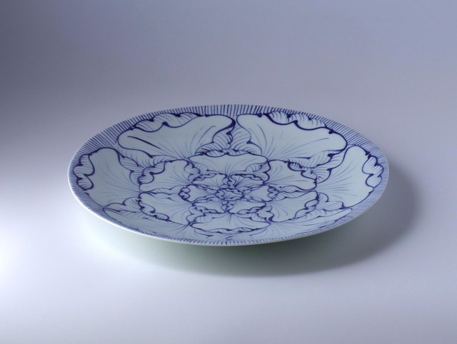 丸31cm盛り皿　染付花弁紋　