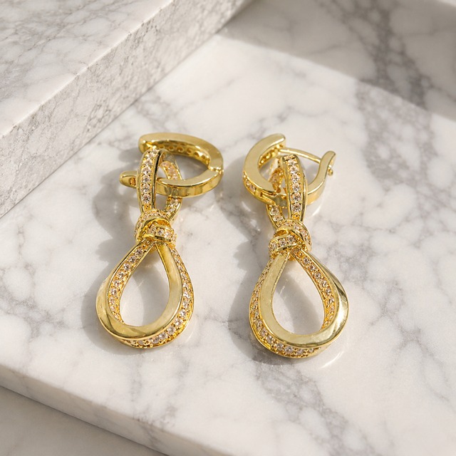 クラシック・リボンピアス / ゴールド C0702