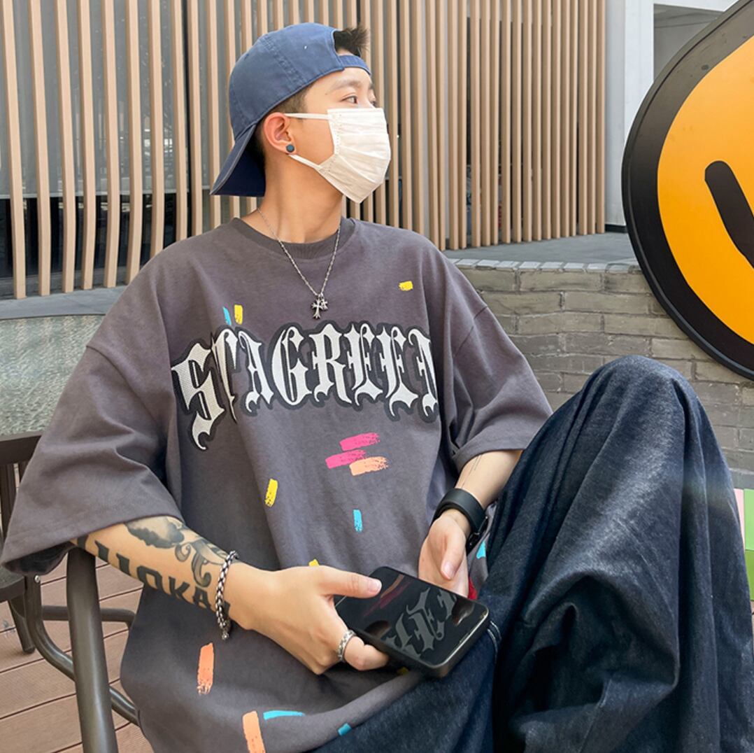 ストリート おしゃれロゴ オーバーサイズ Tシャツ Prettymart