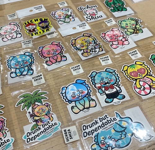 【新入荷】iichon shisa ステッカーランダムガチャ3枚セット(T-A75）