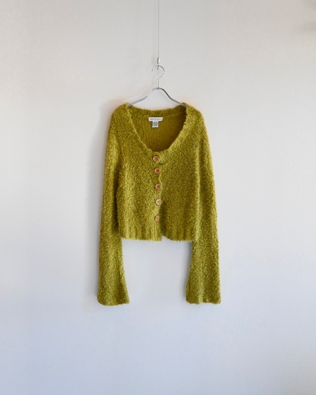 lime green knit cardigan