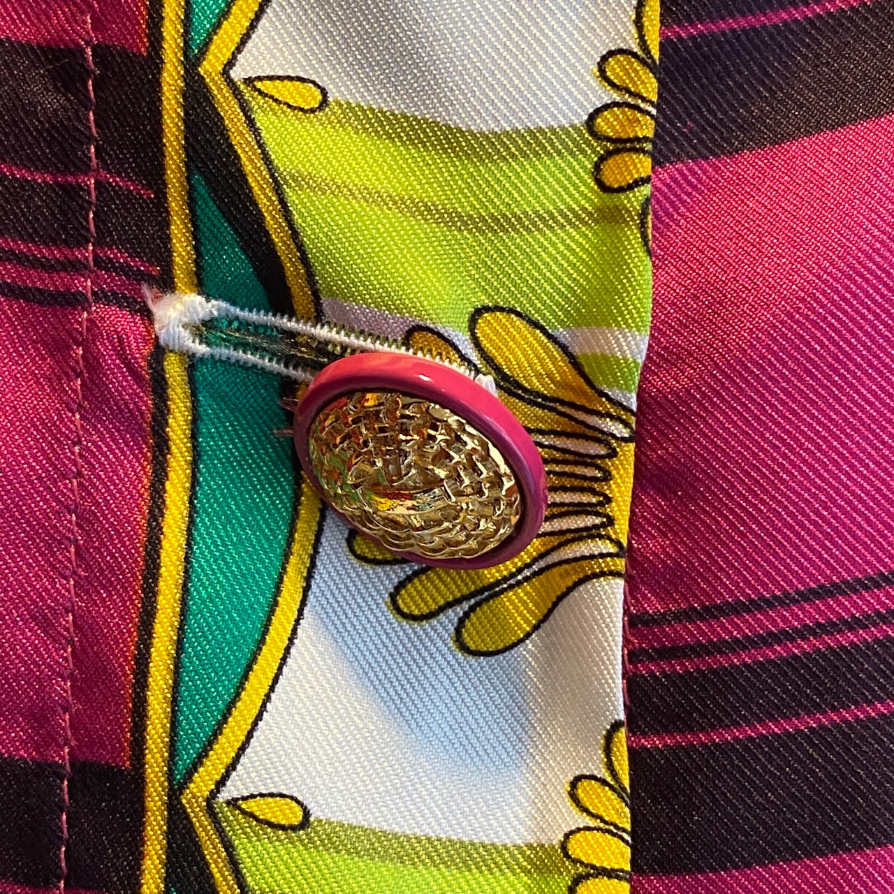 versace special pattern silk shirt 