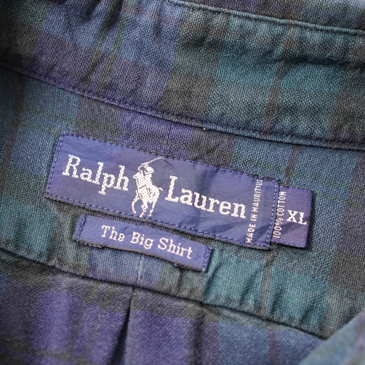 90s Ralph Lauren black watch "The Big Shirt" [XL] 古着 - 9
