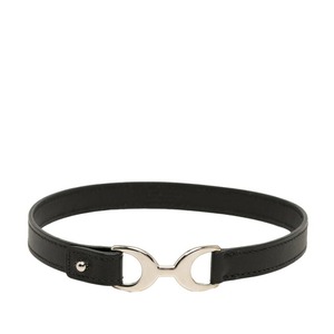 エルメス パバン 2連 ブレスレット □O 2011 ブラック レザー メタル レディース HERMES 【中古】